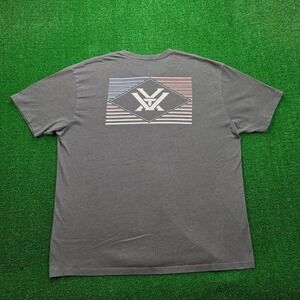 Vortex Optics American Flag Logo Graphic Tshirt Mens 2XL Gray Short Sleeve